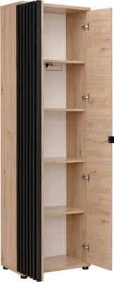 Obrázek produktu pro Stěna do předsíně FLORENCIA 3 s podsedákem - hickory jackson / černá