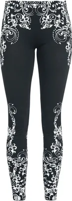 Produktbild von Black Premium by EMP Damen schwarze Leggings mit Print XL