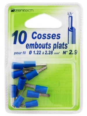Image de cosses de câble bleu Ø1,22 - 2,28 mm 10 pièces