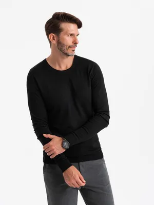 Produktbild von Ombre Klassischer Herrenpullover mit Rundhalsausschnitt  schwarz XL