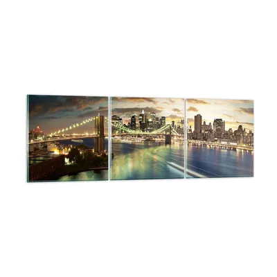 Produktbild von Bilder auf glas - Amerika Architektur New York - 90x30cm - Glasbilder - Wandbilder - Kunstdruck - zum Aufhängen bereit - Wanddekoration aus Glas - Glas Bilder - Wandbild auf Glas - GCA90x30-0226