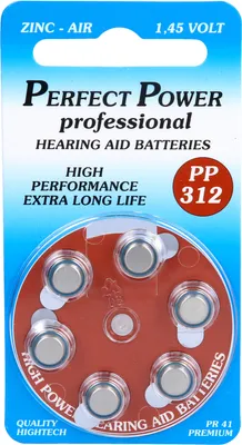 Obrázek produktu pro Baterie pro naslouchátka Power Pp312 6 ks