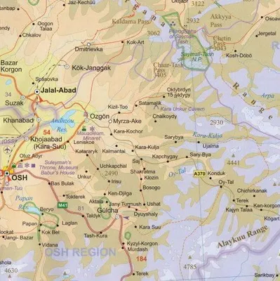 Immagine prodotto di Mappa ITM del Kirghizistan e del Tagikistan