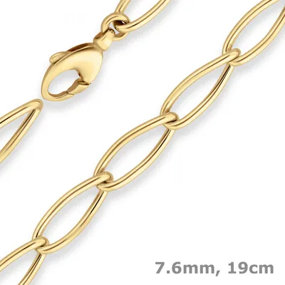 7-6mm-Armband-Fantasiekette-aus-585-Gelbgold-19cm