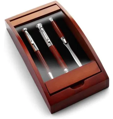 Productafbeelding van Elzusha - Elegante Schrijfset van Rozenhout met Pennen en Briefopener