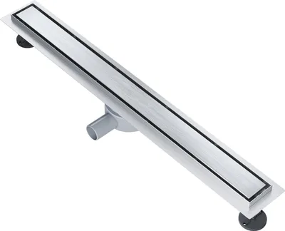 Zdjęcie produktu dla Odpływ podłogowy SONNI 80 cm, płaskie odpływy liniowe, regulowany syfon 360°, konstrukcja 2 w 1 ze stali nierdzewnej, z blokadą zapachu i odpływem krawędziowym z sitkiem do włosów