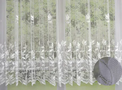 Produktbild von Fertiggardine m. Universalband versch. Größen Vorhang Gardine weiß Edel Jacquard (300,145)