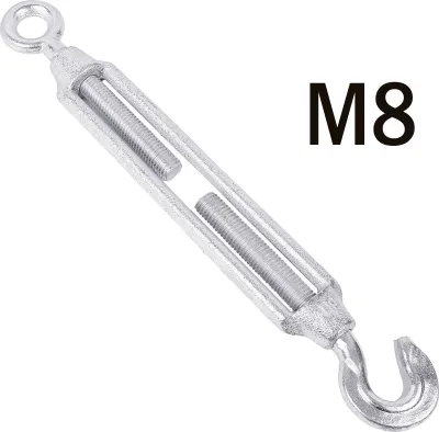 Produktbild von BAUSTER® Spannschloss Seilspanner Spannschraube Verzinkt Drahtseil 8mm Stahl Haken Öse 5-24mm