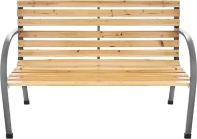 Zdjęcie produktu dla Ławka Ogrodowa 120 Cm Z Oparciem Parkowa Drewniana Metalowa Taras Balkon