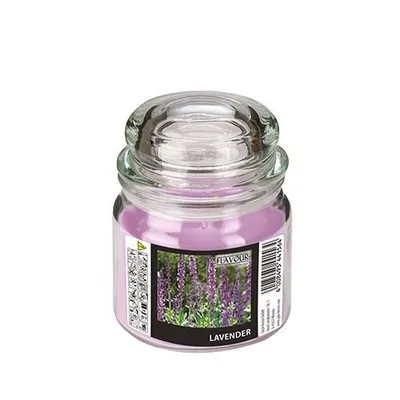 Produktbild von Papstar Maxi-Duftkerzen im Glas, Lavendel, Ø 90 mm · 120 mm, "Flavour", 4 Stück