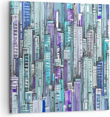 Produktbild von Bild auf Leinwand - Leinwandbild - Abstraktion modern - 60x60cm - Wand Bild - Wanddeko - Wandbilder - Leinwanddruck - Bilder - Kunstdruck - Wanddekoration - Leinwand bilder - Wandkunst - AC60x60-3857