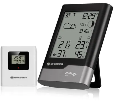 Produktbild von Bresser Wetterstation Funk mit Außensensor, schwarz grau, DCF Uhr
