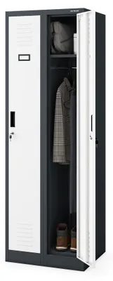Produktbild von Jan Nowak Umkleideschrank Metall, 2 Abteile, abschließbar, 180 x 60 x 50 cm