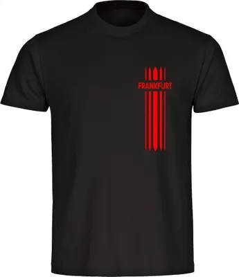 Produktbild von multifanshop Herren T-Shirt - Frankfurt - Streifen, schwarz, Größe 5XL