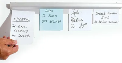 Produktbild von HYGOSTAR Wandklemmschiene Catch-ball-System Infobord weiß 1.000 mm