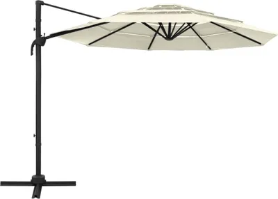 Produktbild von vidaXL Sonnenschirm mit Aluminium-Mast 4-lagig Sandfarben 3x3 m