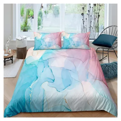 Produktbild von Bunte Bettwäsche mit Marmormotiv für Jungen und Mädchen