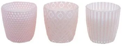 Produktbild von Kerzentopf Patty rosa H 7cm Ø 7cm rosa 3-er Set