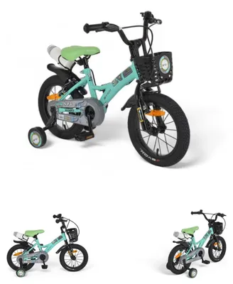 Obrázok produktu pre Byox detské bicykel Robo, 14 palcov, s bočnými stabilizátormi, predným košíkom, držiakom na nápoje a zvončekom