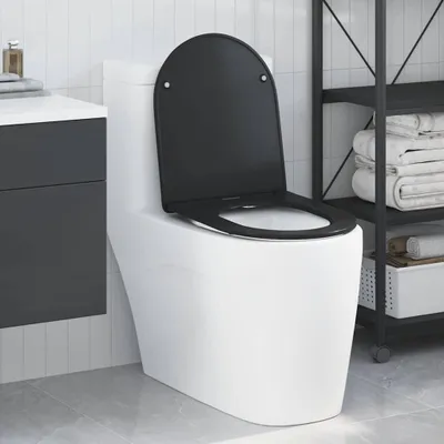 Produktbild von Möbel Toilettensitz Schwarz 47 x 36 x 3,4 cm Duroplast - WC-Sitze &42881