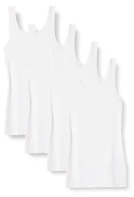 Immagine prodotto di Canottiera aderente da donna, confezione da 4, colore bianco, taglia X-Large, marca Essentials