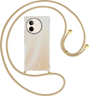 Produktbild von Handykette Backcover-Schutzhülle mit Band (Metall goldfarben) für vivo V30E 5G / V40 lite 5G - caramel