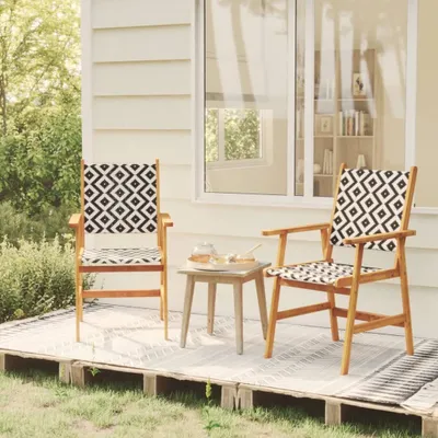 Produktbild von The Living Store Gartenstühle 2 Stk. Massivholz Akazie