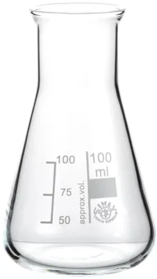 Erlenmeyerkolben 100 ml, Borosilikatglas, mit Skala, 10 Stück