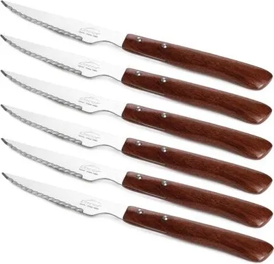 Produktbild von Lacor Steakmesser Set mit Holzgriff – 6-teiliges Chuletero-Küchenmesserset für Fleischspezialisten