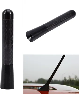 Zdjęcie produktu dla Uniwersalna krótka antena wykonana z włókna węglowego, lekkiego stopu aluminium, zamiennik w jakości OEM, pasujący do większości samochodów
