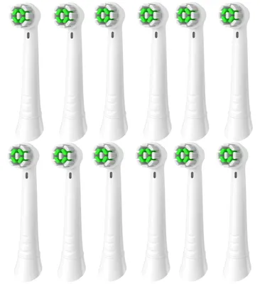 Obrázok produktu pre Náhradné hlavice kefiek, kompatibilné s Oral B iO, s dlhotrvácnymi štetinami, 12 kusov, biele