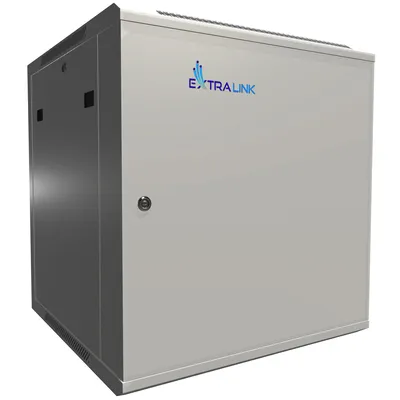 Imagen del producto de Armario rack de pared Extralink 12U 600 × 600 mm, gris, con puertas metálicas