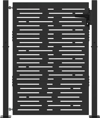Produktbild von vidaXL Gartentor Schwarz 110 x 130 cm Pulverbeschichteter Stahl