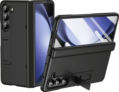 Produktbild von Handyhülle für Samsung Galaxy Z Fold 6 mit Scharnierschutz Schutzhülle mit Eingebautem Displayschutz, Kratzfest Ständer Hülle Schwarz