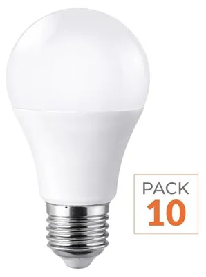 Produktbild von 10er-Pack – LED-Glühbirne E27 12 W 220 V A60 180° – Warmweiß 2300 K – 3500 K