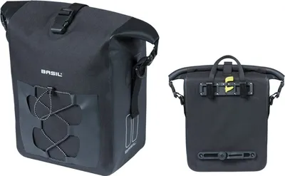 Produktbild von Basil Einzelpacktasche Navigator M schwarz, 32x15x25,5cm, Hook-On-System