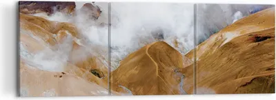 Produktbild von Bild auf Leinwand - Leinwandbild - 3 Teile - Berge Wolken Landschaft - 120x40cm - Wand Bild - Wanddeko - Wandbilder - Leinwanddruck - Bilder - Wanddekoration - Leinwand bilder - CA120x40-4711