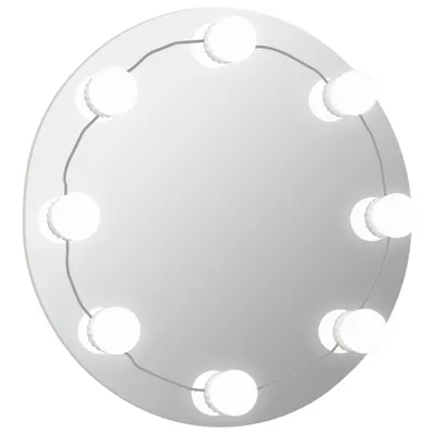Produktbild von vidaXL Wandspiegel ohne Rahmen mit LED-Beleuchtung Rund Glas