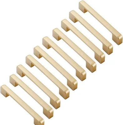 Immagine prodotto di Maniglie dorate per porte da cucina, confezione da 10 pezzi, 128 mm