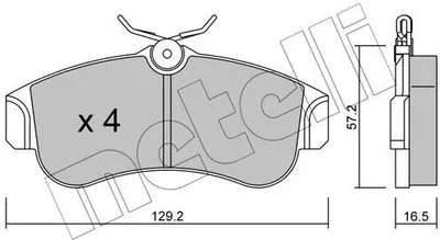 Produktbild von METELLI Bremsbeläge Satz Vorne Bremsklötze für NISSAN PRIMERA (P11) 22-0123-0