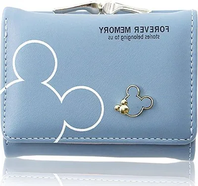 Image de Portefeuille en cuir bleu pour cartes et argent