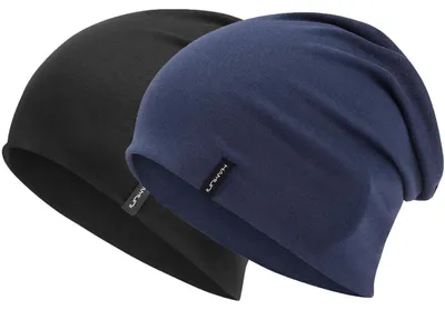 Obrázek produktu pro Čepice typu "slouchy" pro dámy i pány, vyrobená z bavlny, dvouvrstvá, černá a modrá