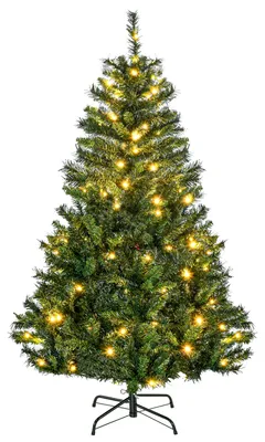 Productafbeelding van HOMCOM Kerstboom, 150 cm, kunstboom met decoratieve verlichting, LED-ster