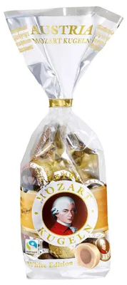 Image de Victor Schmidt Austria Mozartkugeln Édition blanche Sachet 14 pièces 231 g