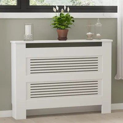 Image de Skye Decor, Termora - Blanc, meuble radiateur, blanc, panneau aggloméré 100 % mélaminé, 112 x 30 x 82 cm