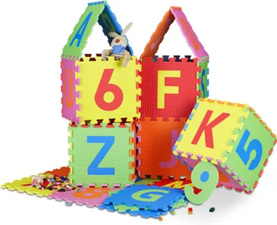 Produktbild von relaxdays 10021531_0 relaxdays Puzzlematte ABC & Zahlen mehrfarbig 31,5 x 31,5 cm