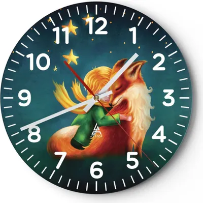 Produktbild von Wanduhr - Rund - Glasuhr - Klein Prinz Nov - 30x30cm - Schleichendes Uhrwerk - Lautlos - zum Aufhängen bereit - Dekoration Modern - Wanddekoration aus Glas - C4AR30x30-5014