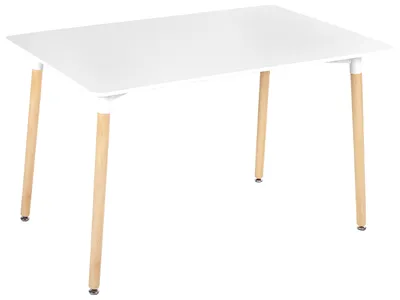 Produktbild von BELIANI Esstisch Weiß Holzbeine 120 x 80 cm Rechteckig skandinavischer Stil