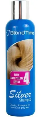 Produktbild von BLOND TIME 4 Silber-Shampoo für aufgehelltes und graues Haar + Anti-Gelbstich-Effekt 200 ml