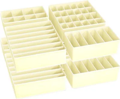 Produktbild von Famanu Lade-Organizer Set von 8 - für Unterwäsche, Socken, Krawatten - beige